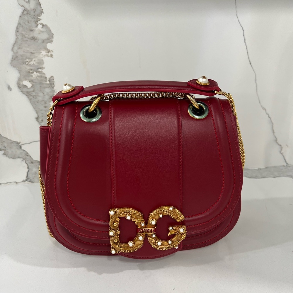 NEW Dolce & Gabbana DG Amore Crossbody Shoulder Bag Red - Picture 6 of 16